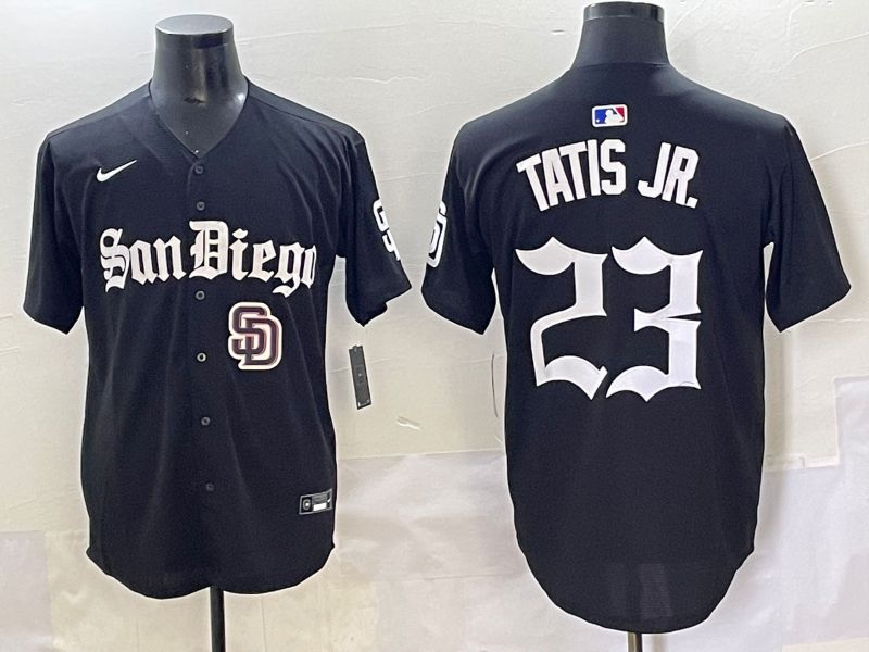 Men 2025 San Diego Padres #23 Tatis jr Black Five generations Joint Name Nike MLB Jersey style 14->san diego padres->MLB Jersey